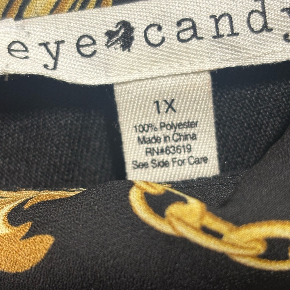 Eye Candy Black and Gold Ornate Top - Picture 3 of 4